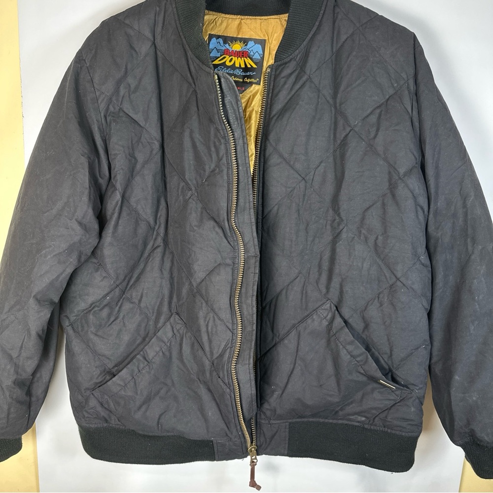 Eddie Bauer Men's 1936 Skyliner Model Down Bomber Jacket 2XL Plus Size Black